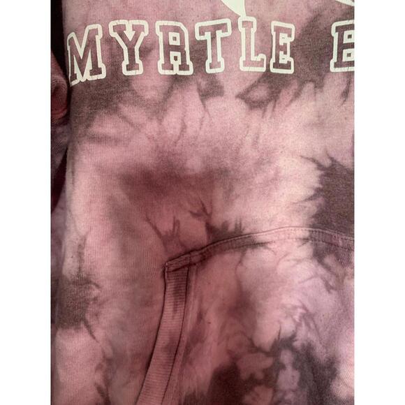 Light and Dark Pink Myrtle Beach Large Tie Dye Hoodie - Picture 5 of 7